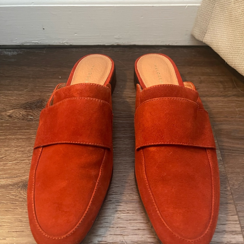 Halogen Women’s Suede Loafers in Burnt Orange
